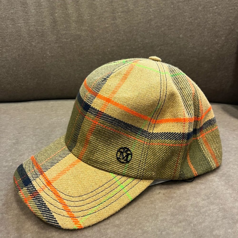 Plaid Baseball Cap - Tan/Green/Orange